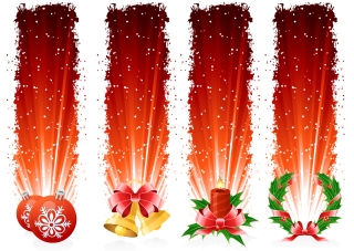 クリスマスの飾り付けをしたバナー christmas decorative banner vector タイトル イラスト素材3
