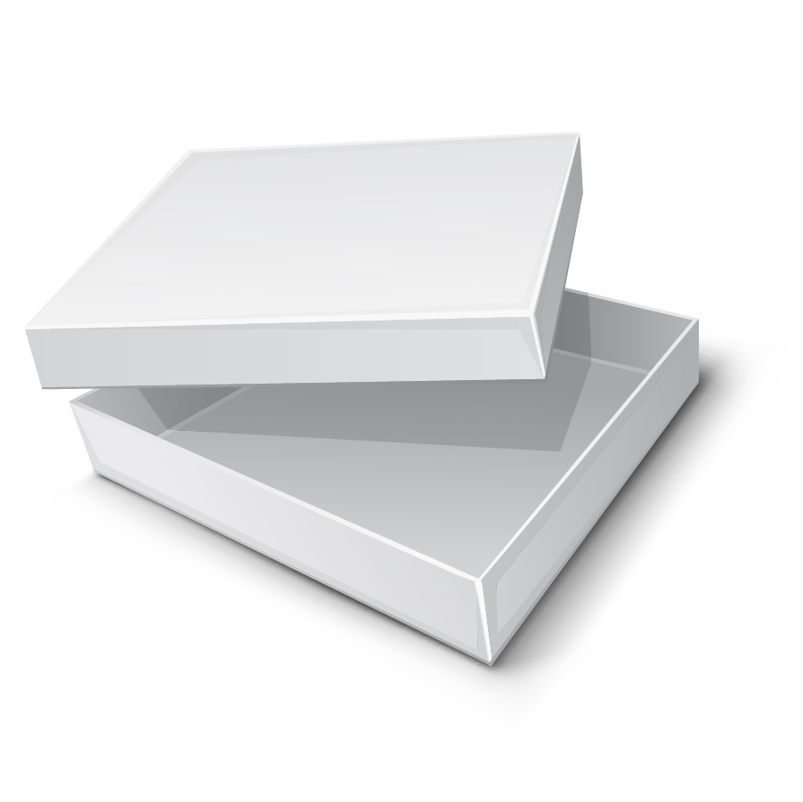 テキストや飾り付け用の白地の箱 Carton Blank Vector イラスト素材 Illustpost