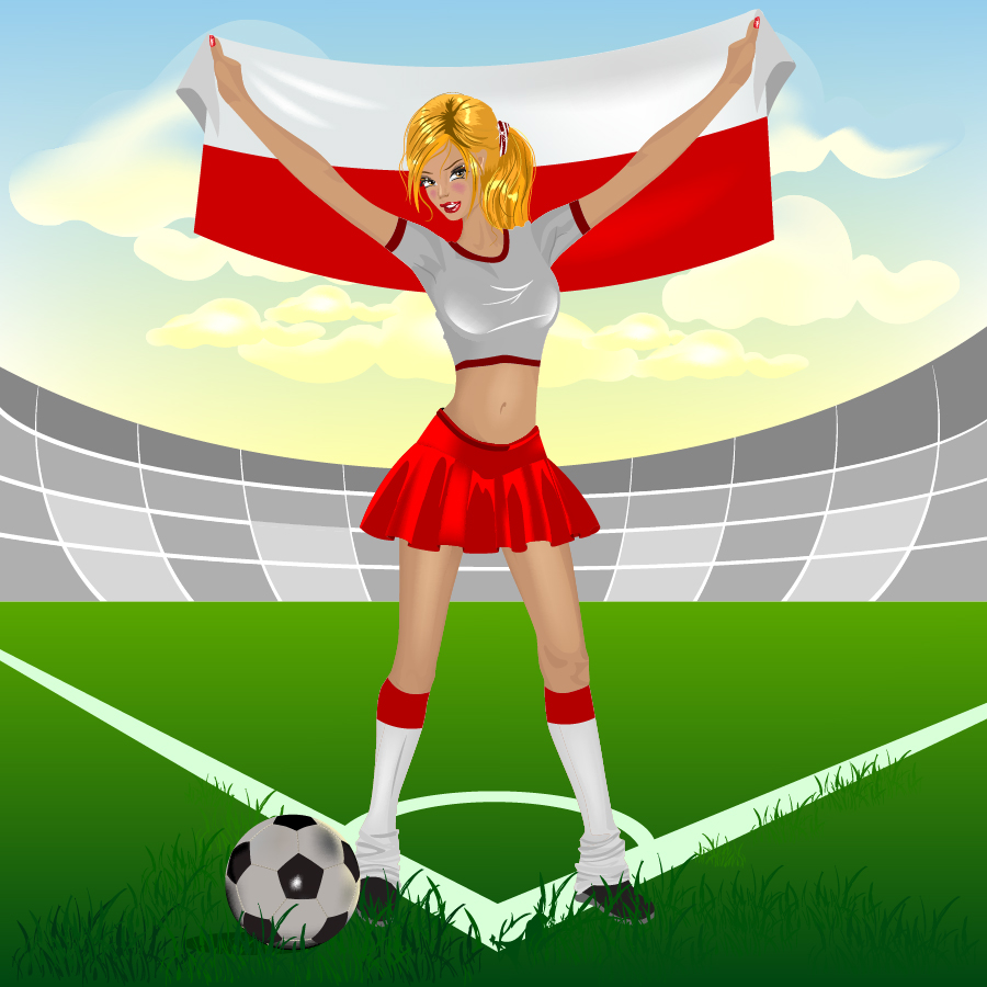 女子サッカー Cartoon Football Elements イラスト素材 Illustpost