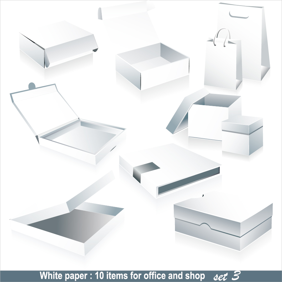 デザイン用白地の梱包素材 Blank Box Packaging Vector イラスト素材 Illustpost