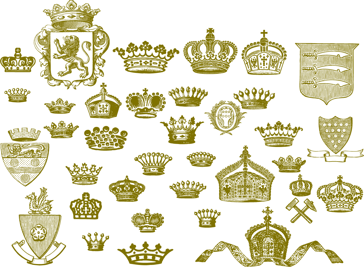 王室の王冠を描いたシルエット Royal Family Crown Series Vector イラスト素材 Illustpost