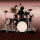 力強く演奏するドラマーのシルエット playing drummer silhouette イラスト素材